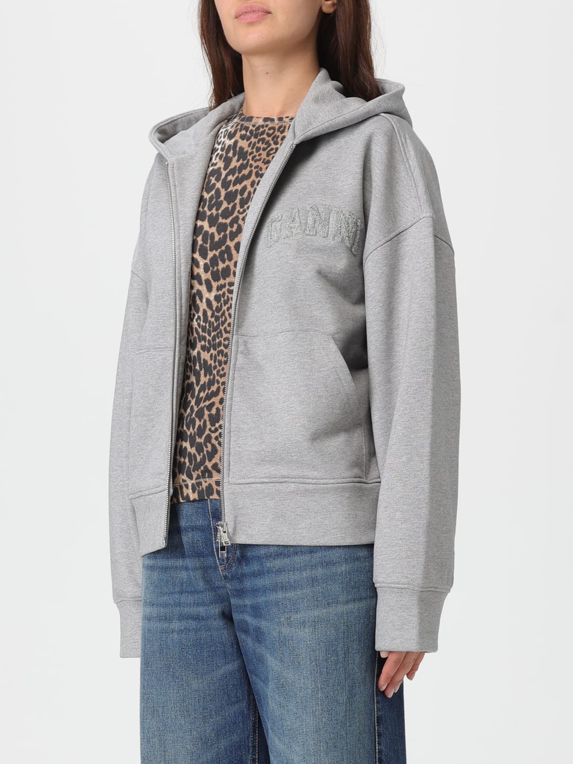 GANNI SWEAT-SHIRT: Sweat-shirt femme Ganni, Gris - Img 3