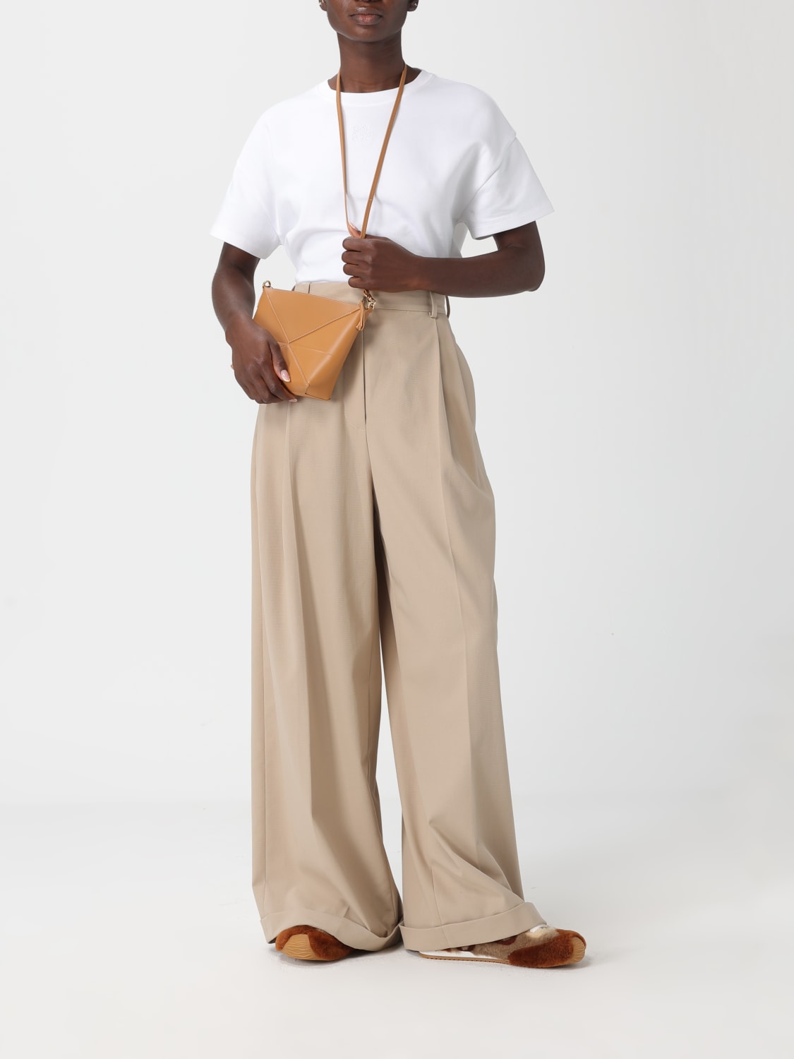 LOEWE UMHÄNGETASCHE: Geldbörse damen Loewe, Beige - Img 2