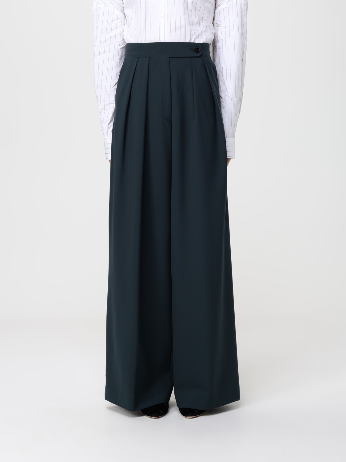 DRIES VAN NOTEN PANTS: Pants woman Dries Van Noten, Green - Img 1