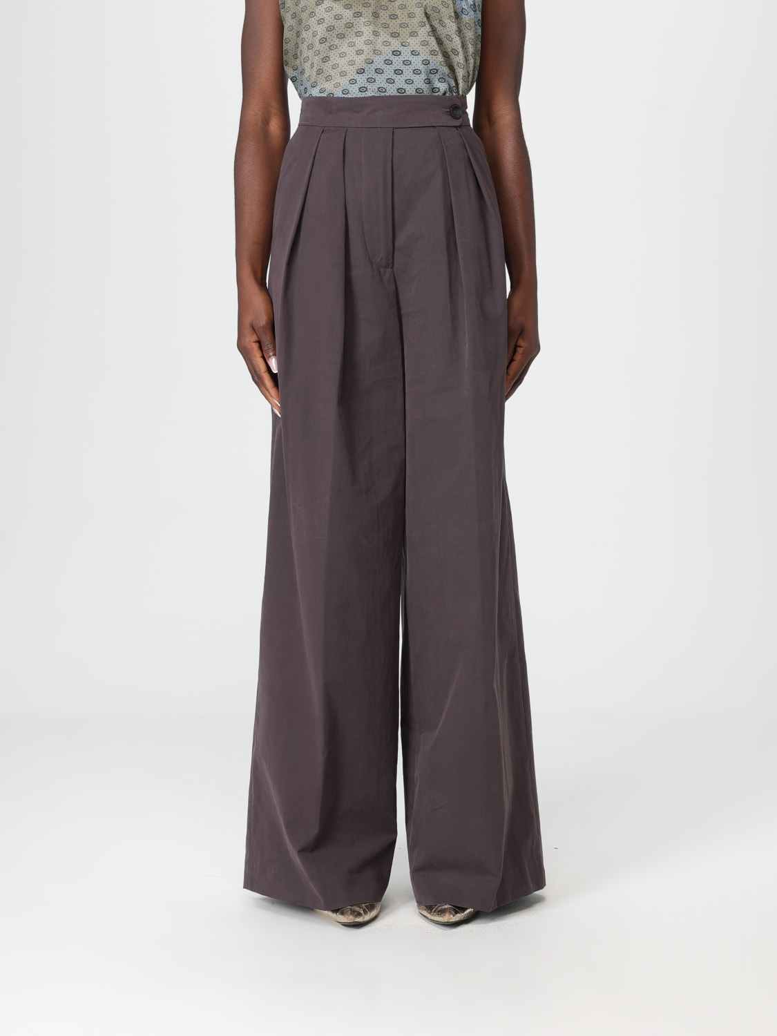 DRIES VAN NOTEN PANTS: Pants woman Dries Van Noten, Brown - Img 1