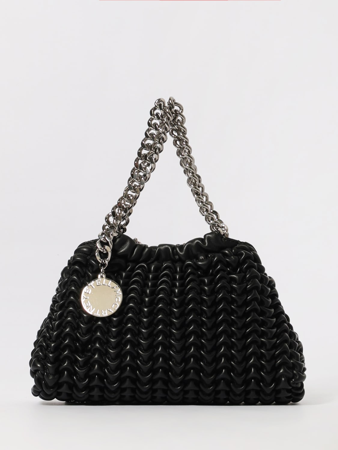 STELLA MCCARTNEY BORSA MINI: Borsa Falabella Popcorn Stella McCartney in pelle sintetica matelassè, Nero - Img 1