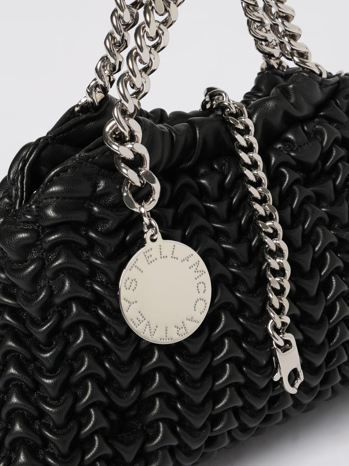 STELLA MCCARTNEY BORSA MINI: Borsa Falabella Popcorn Stella McCartney in pelle sintetica matelassè, Nero - Img 3