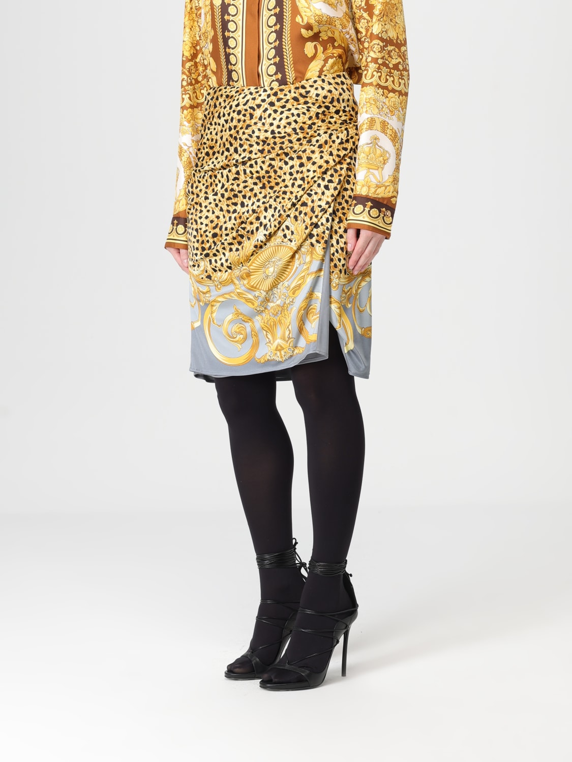 VERSACE SKIRT: Skirt woman Versace, Grey - Img 4