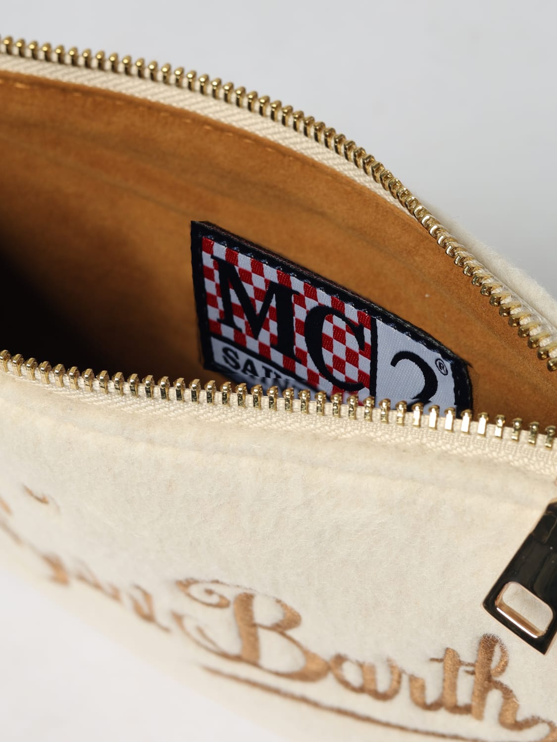 MC2 SAINT BARTH BORSA MINI: Borsa Parisienne Mini Mc2 Saint Barth in feltro, Bianco - Img 3