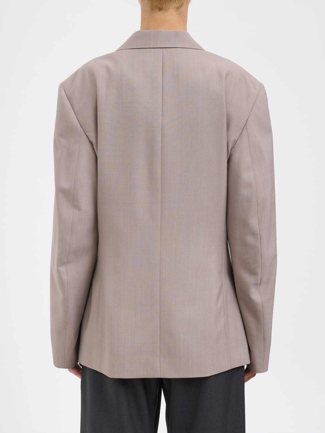 LEMAIRE GIACCA: Blazer doppiopetto Lemaire in misto lana , Grigio - Img 2