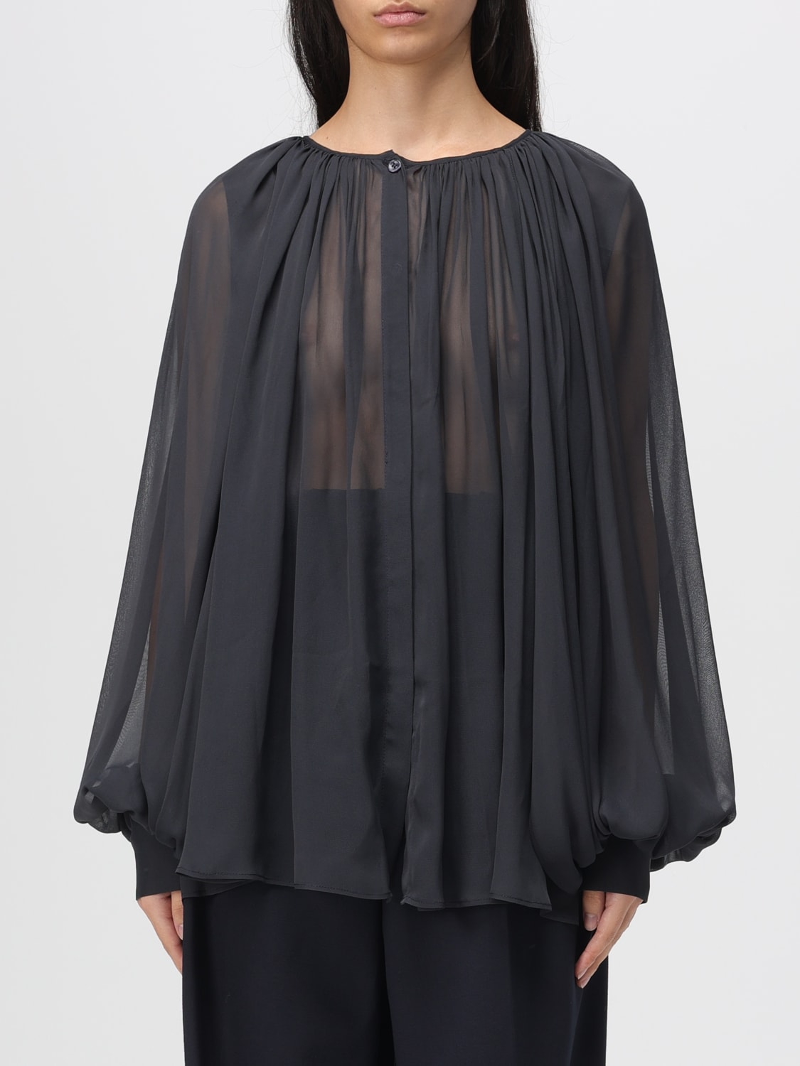 SEMICOUTURE TOP: Camisa mujer Semicouture, Gris - Img 1