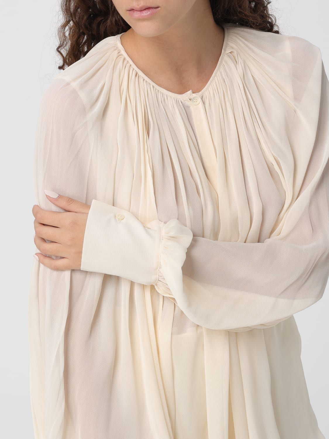 SEMICOUTURE TOP: Camisa mujer Semicouture, Marfil - Img 3