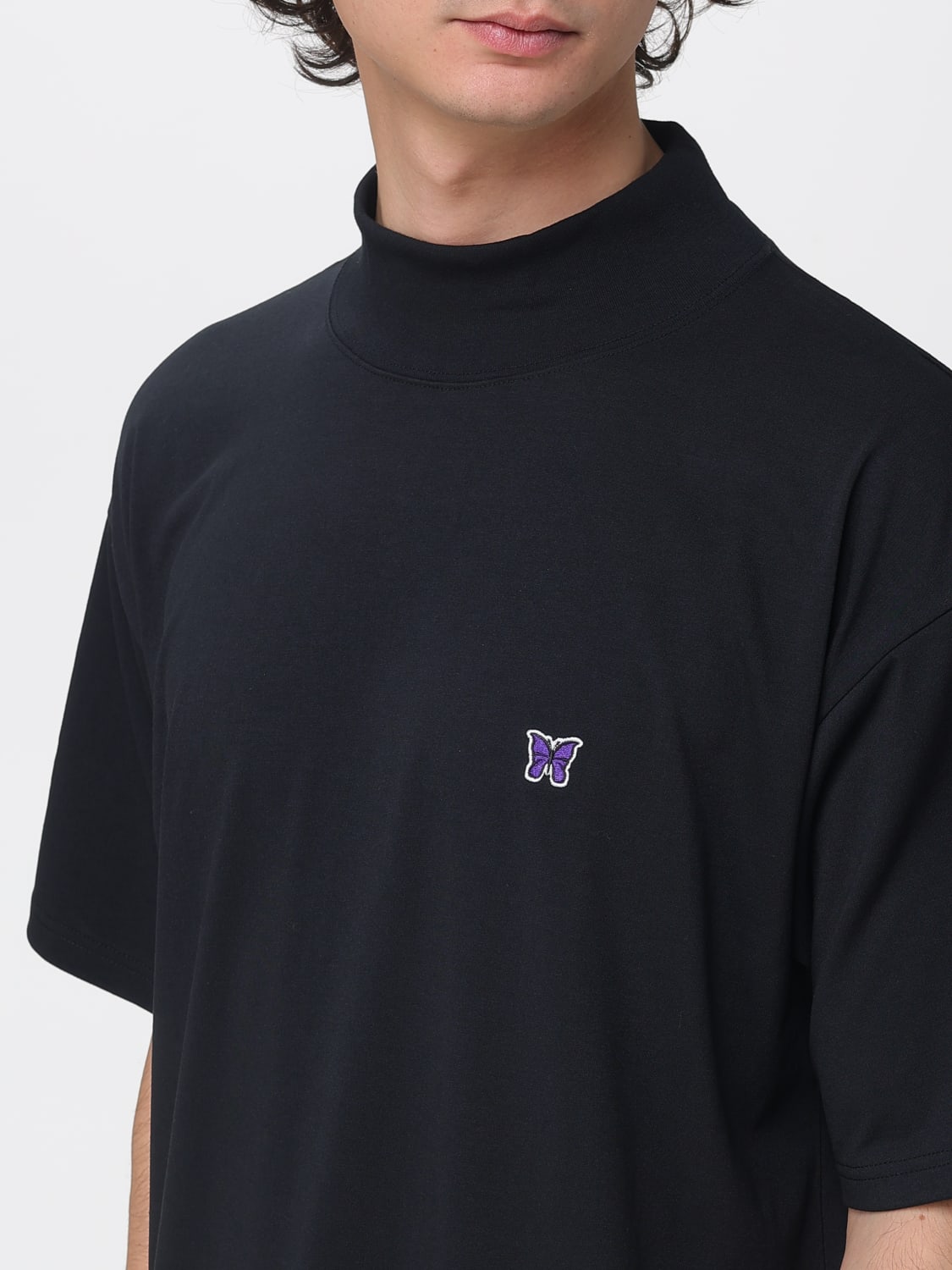 NEEDLES T-SHIRT: T-shirt in poliestere con logo Needles, Nero - Img 3