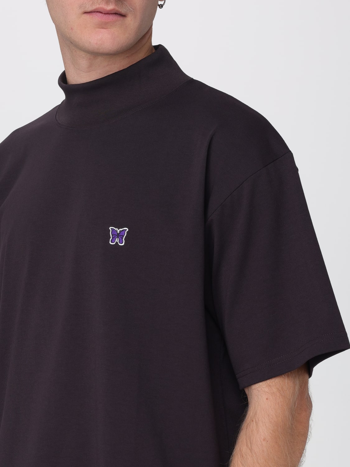 NEEDLES T-SHIRT: T-shirt in poliestere con logo Needles, Viola - Img 4