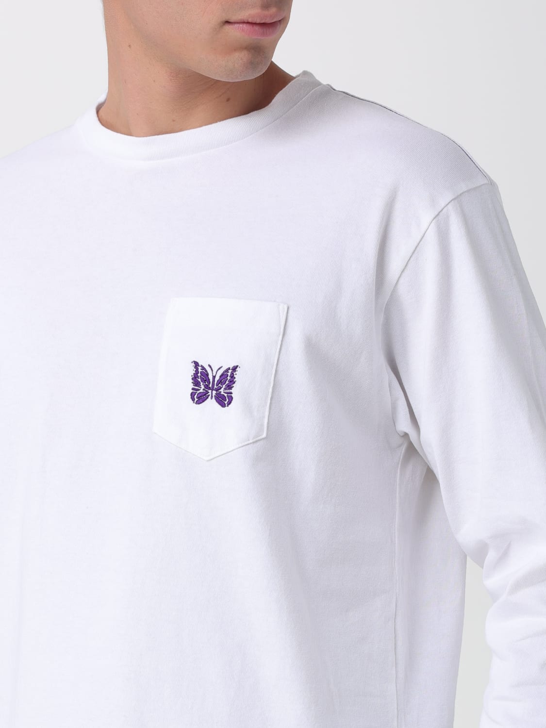 NEEDLES T-SHIRT: T-shirt a girocollo in cotone Needles, Bianco - Img 3