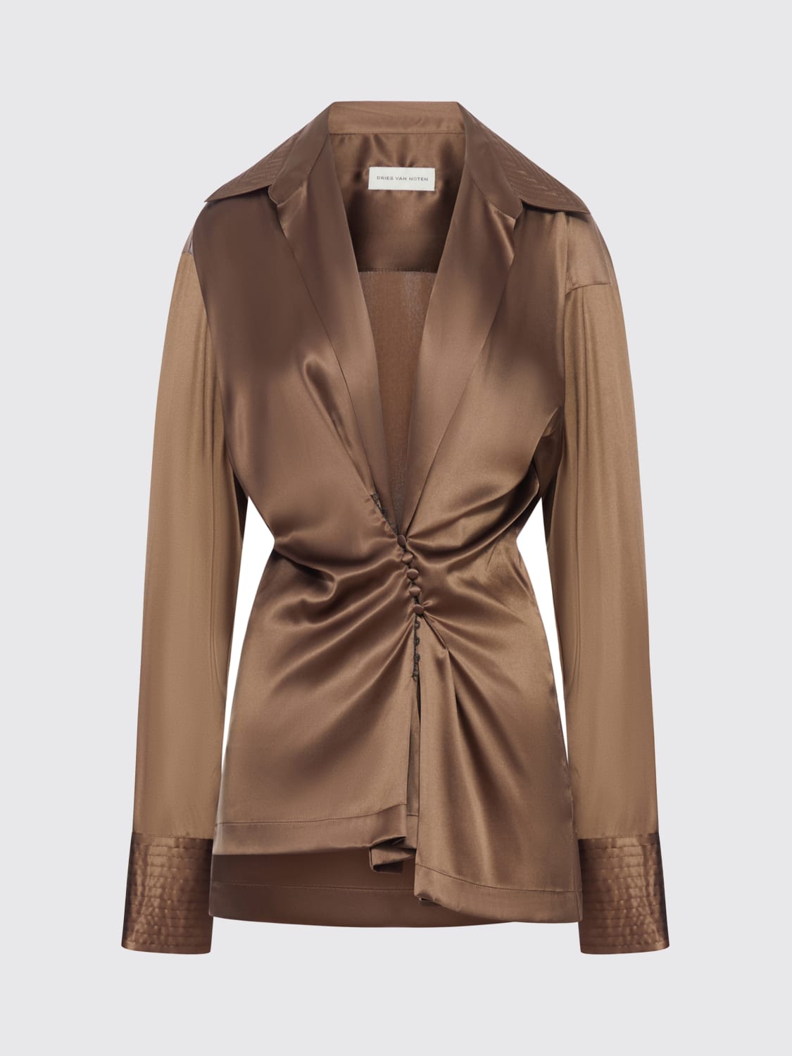 DRIES VAN NOTEN HEMDBLUSE: Hemdbluse damen Dries Van Noten, Braun - Img 1