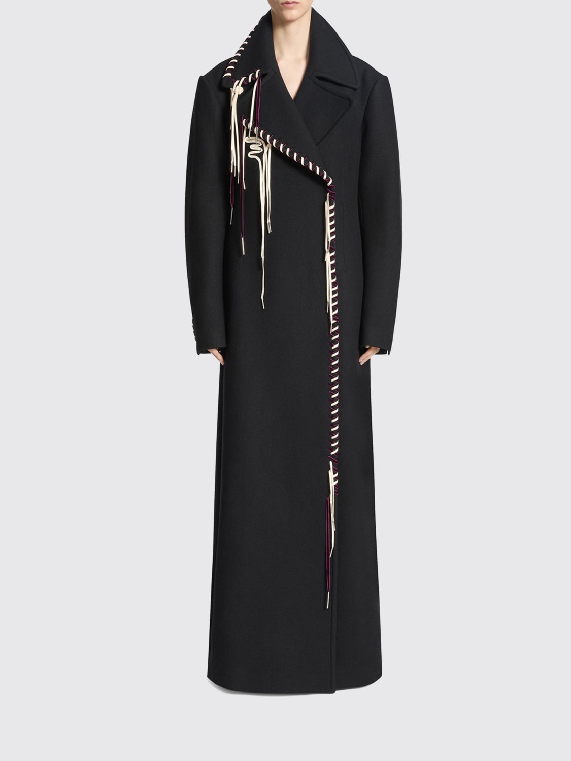 DRIES VAN NOTEN 大衣: 大衣 女士 Dries Van Noten, 黑色 - Img 1