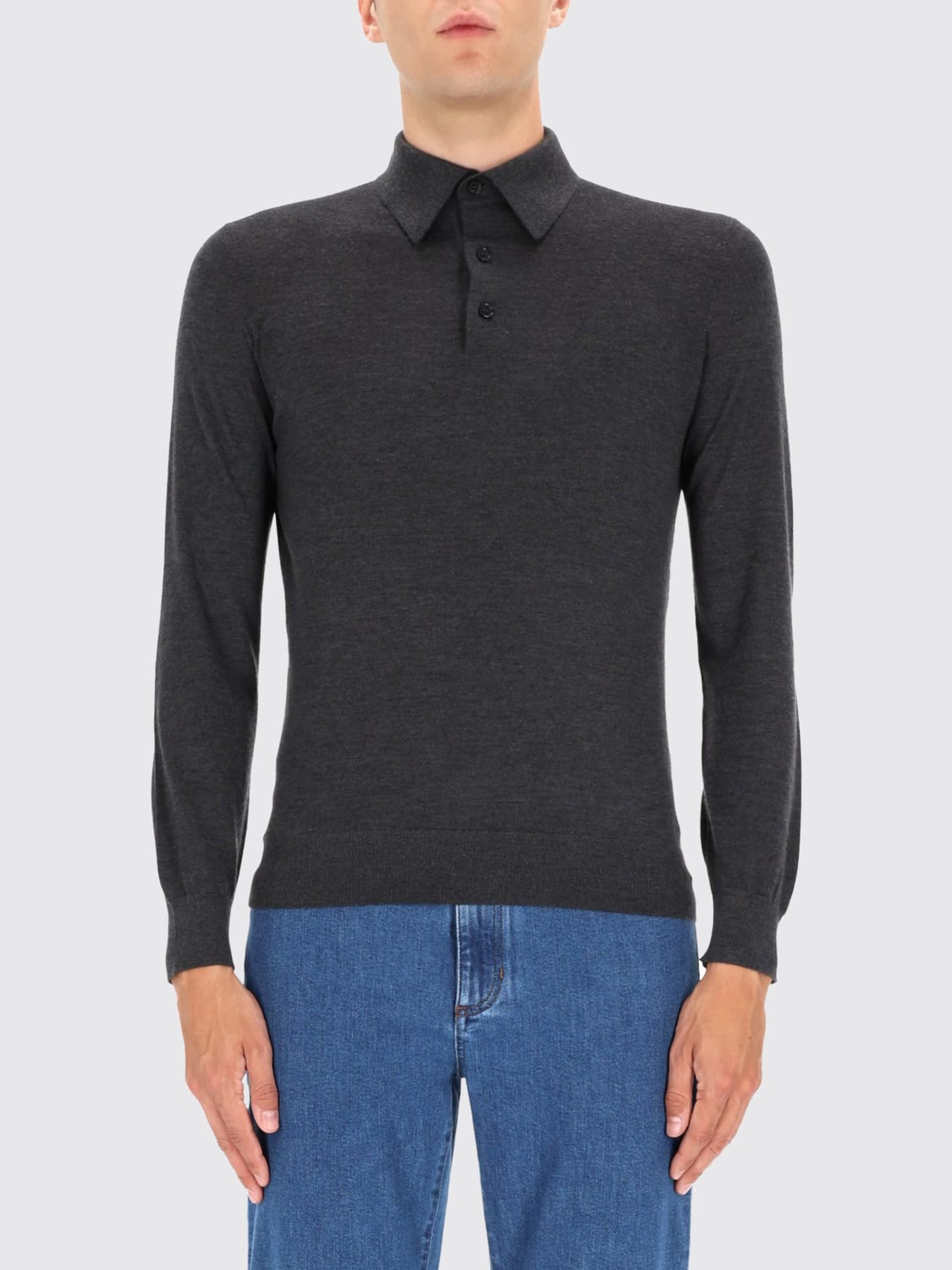 ZEGNA POLO SHIRT: Sweater men Zegna, Charcoal - Img 1