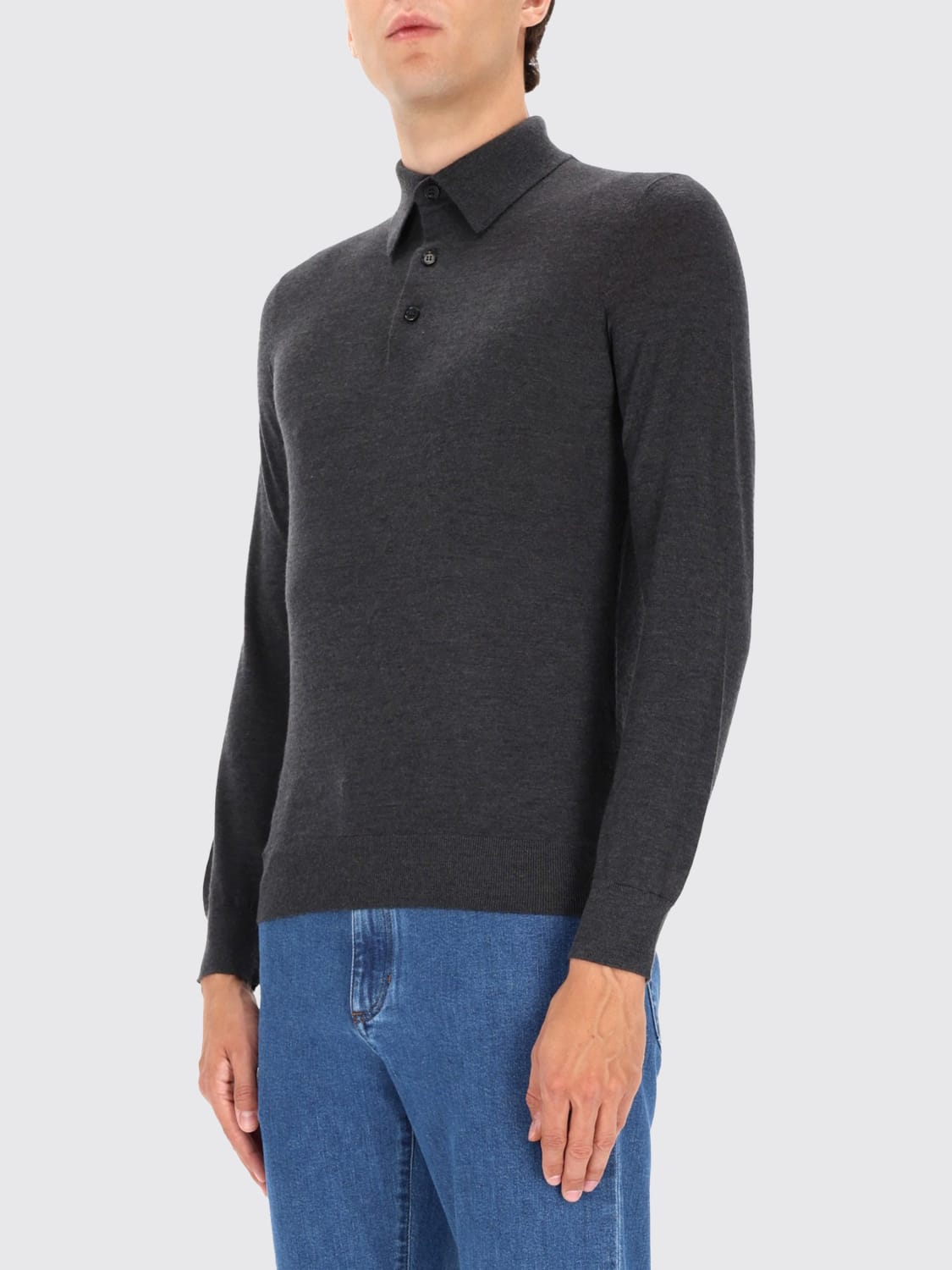 ZEGNA POLO SHIRT: Sweater men Zegna, Charcoal - Img 4
