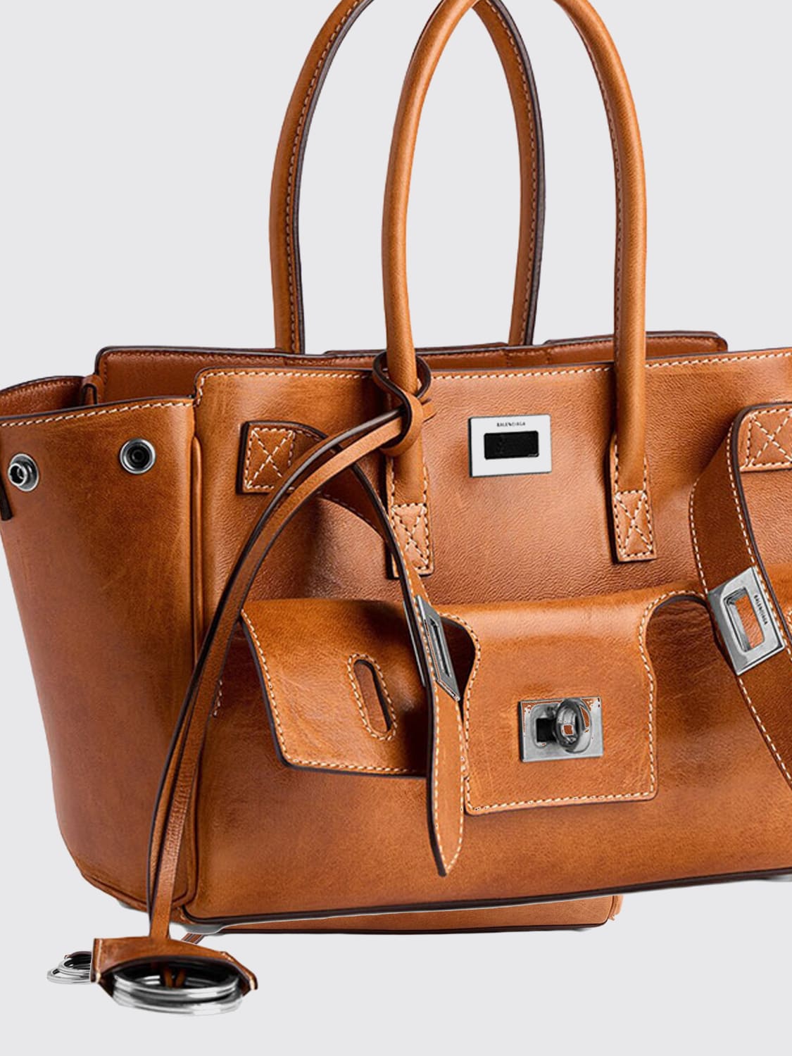 BALENCIAGA 미니백: 토트백 여성 Balenciaga, 브라운 - Img 4