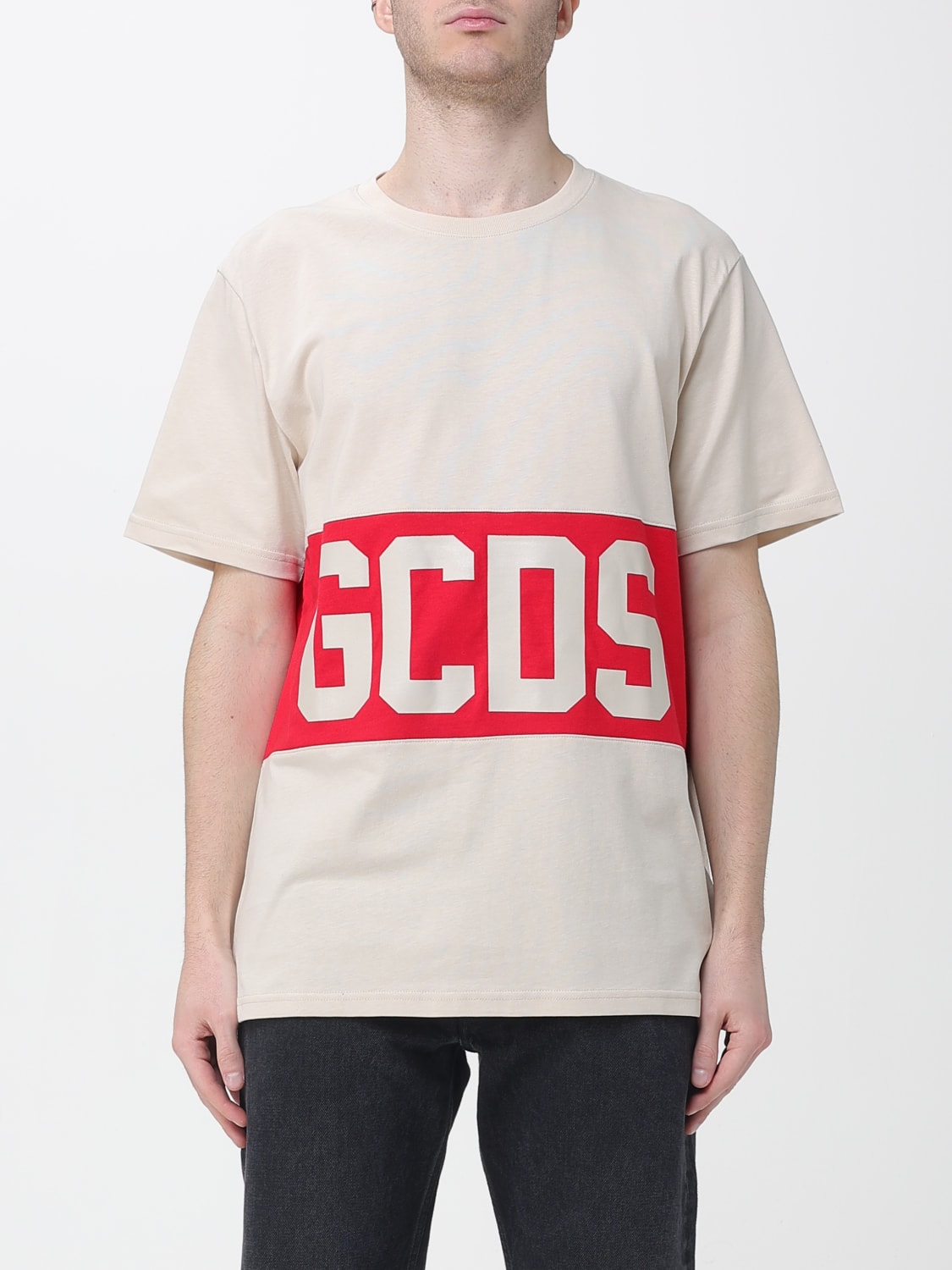 GCDS T-SHIRT: T-shirt men GCDS, Beige - Img 1