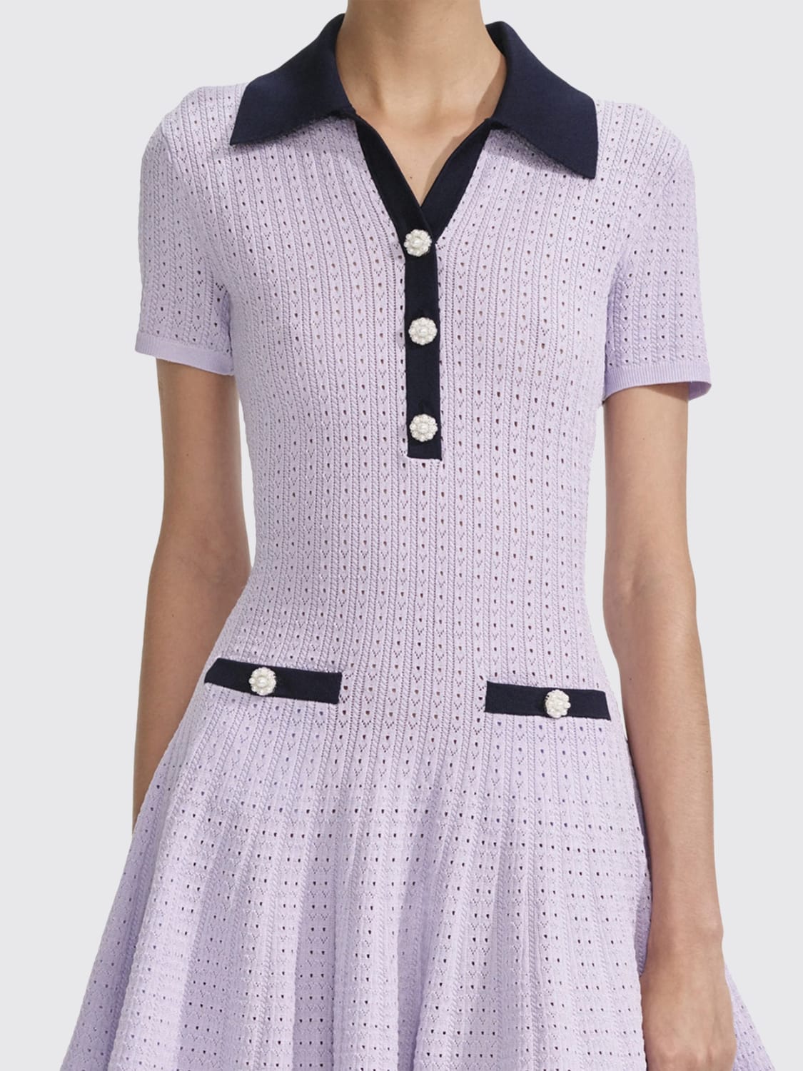 SELF-PORTRAIT DRESS: Dress woman Self-portrait, Lilac - Img 3