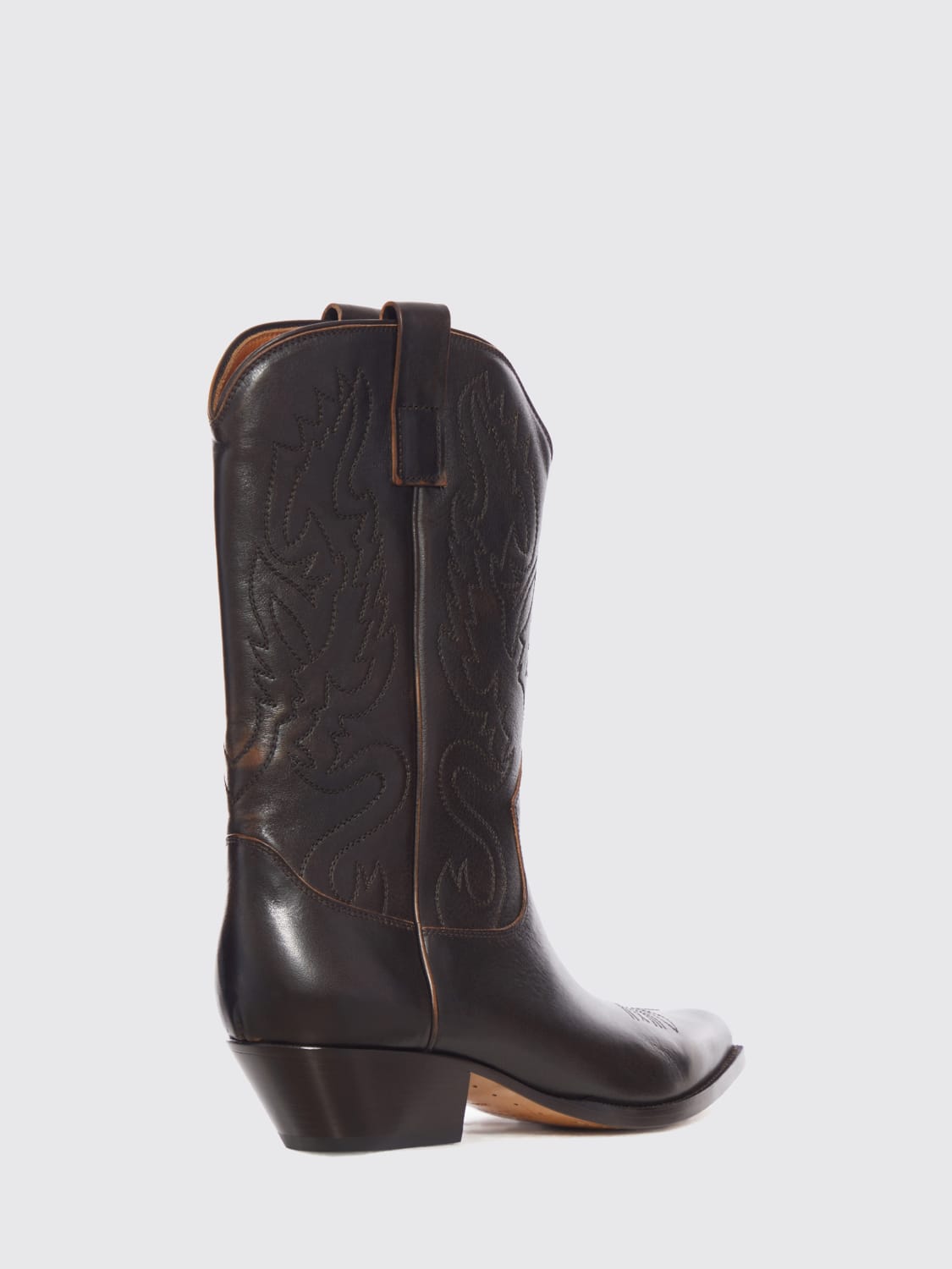 BUTTERO STIVALI: Stivale Buttero in pelle con cuciture a filo , Marrone - Img 3