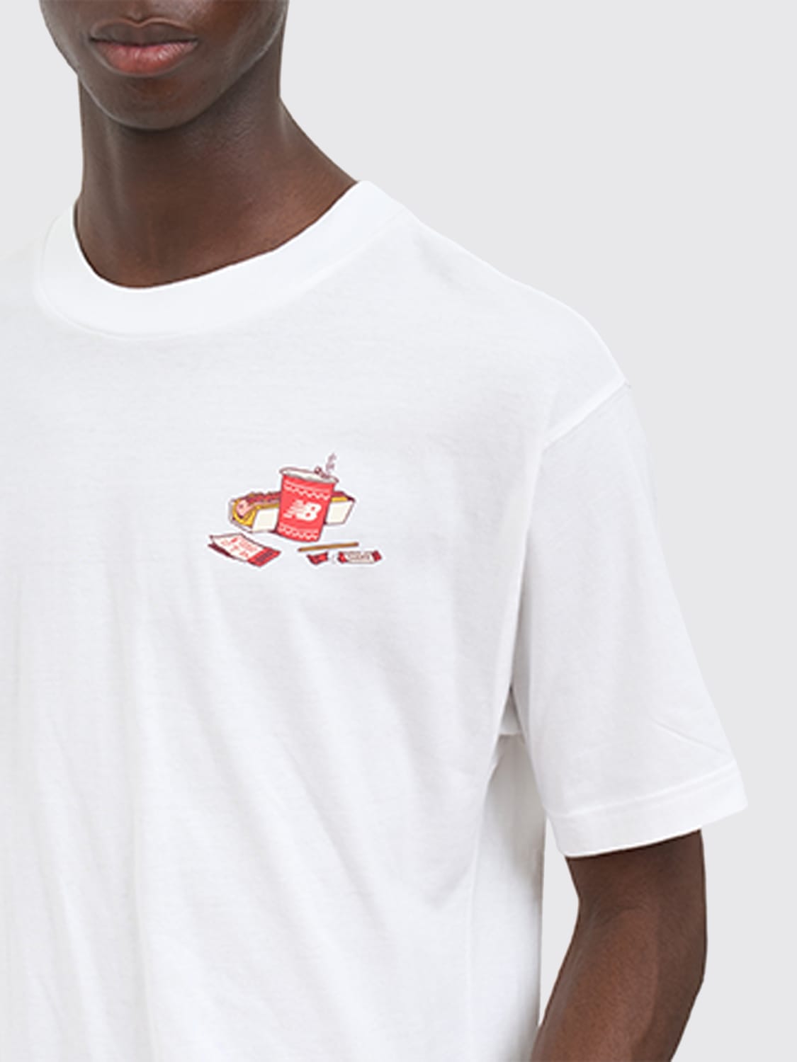 NEW BALANCE T-SHIRT: T-shirt New Balance in cotone stampato , Bianco - Img 4