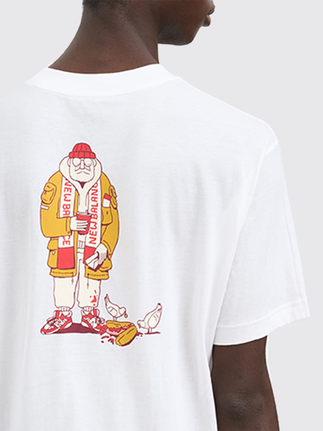 NEW BALANCE T-SHIRT: T-shirt New Balance in cotone stampato , Bianco - Img 5