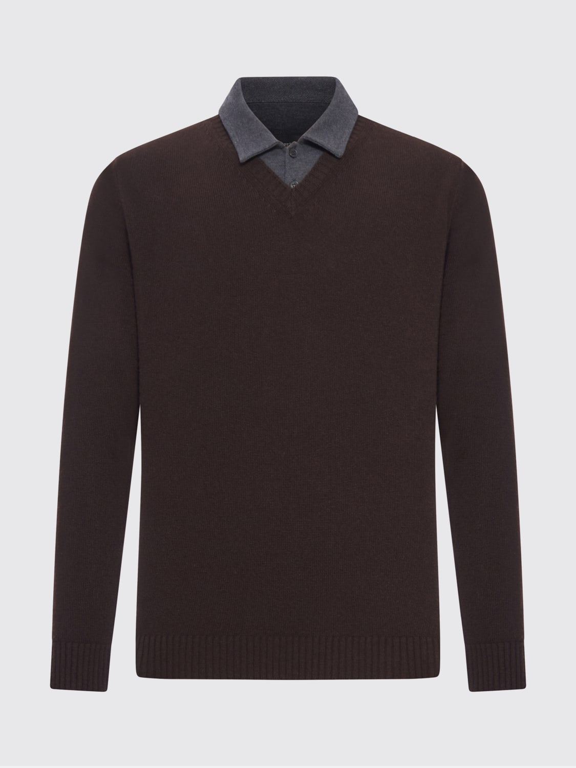 ROBERTO COLLINA POLO SHIRT: Sweater men Roberto Collina, Brown - Img 1