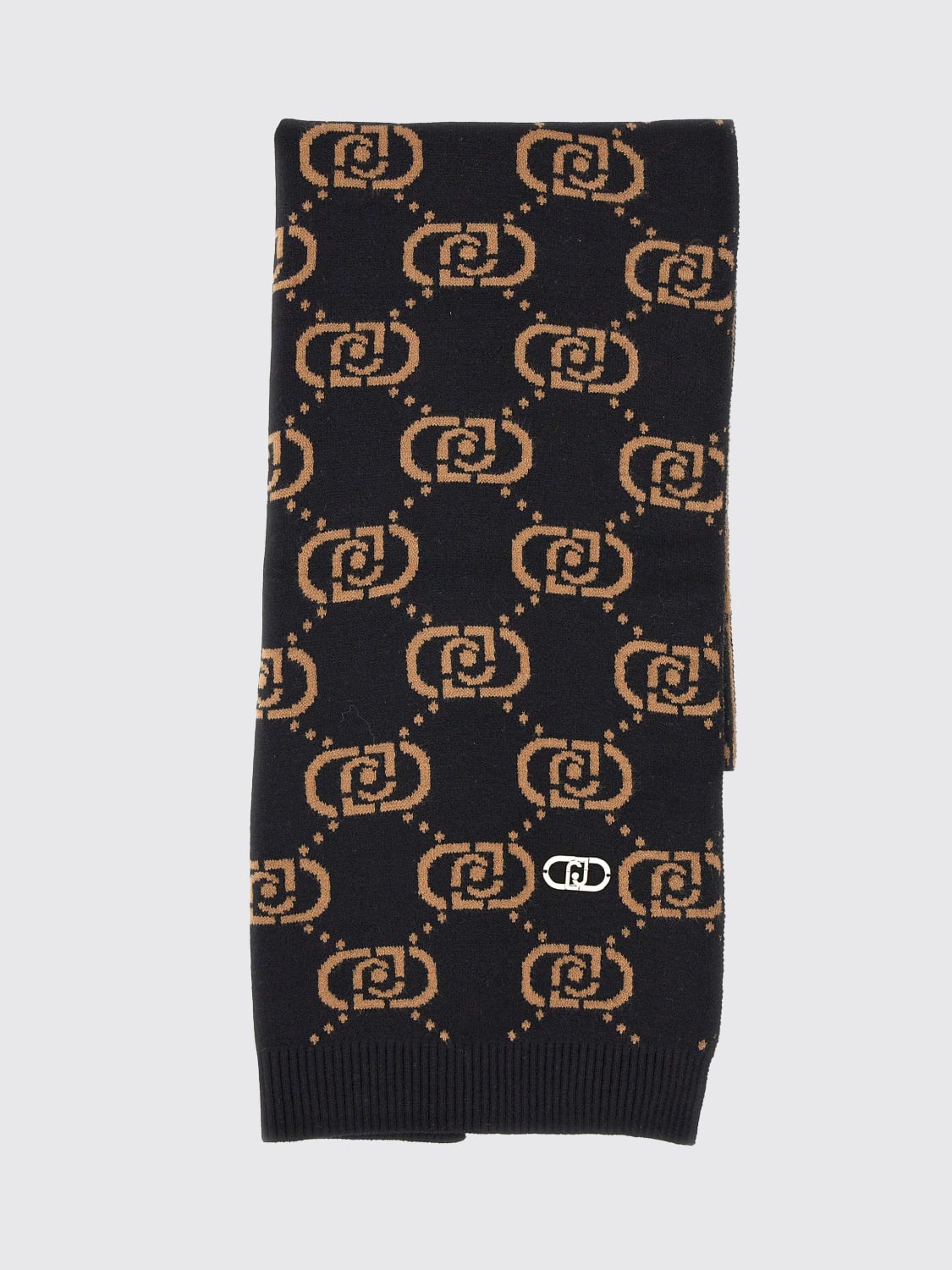 LIU JO SCIARPA: Sciarpa Liu Jo in monogram jacquard , Nero - Img 1