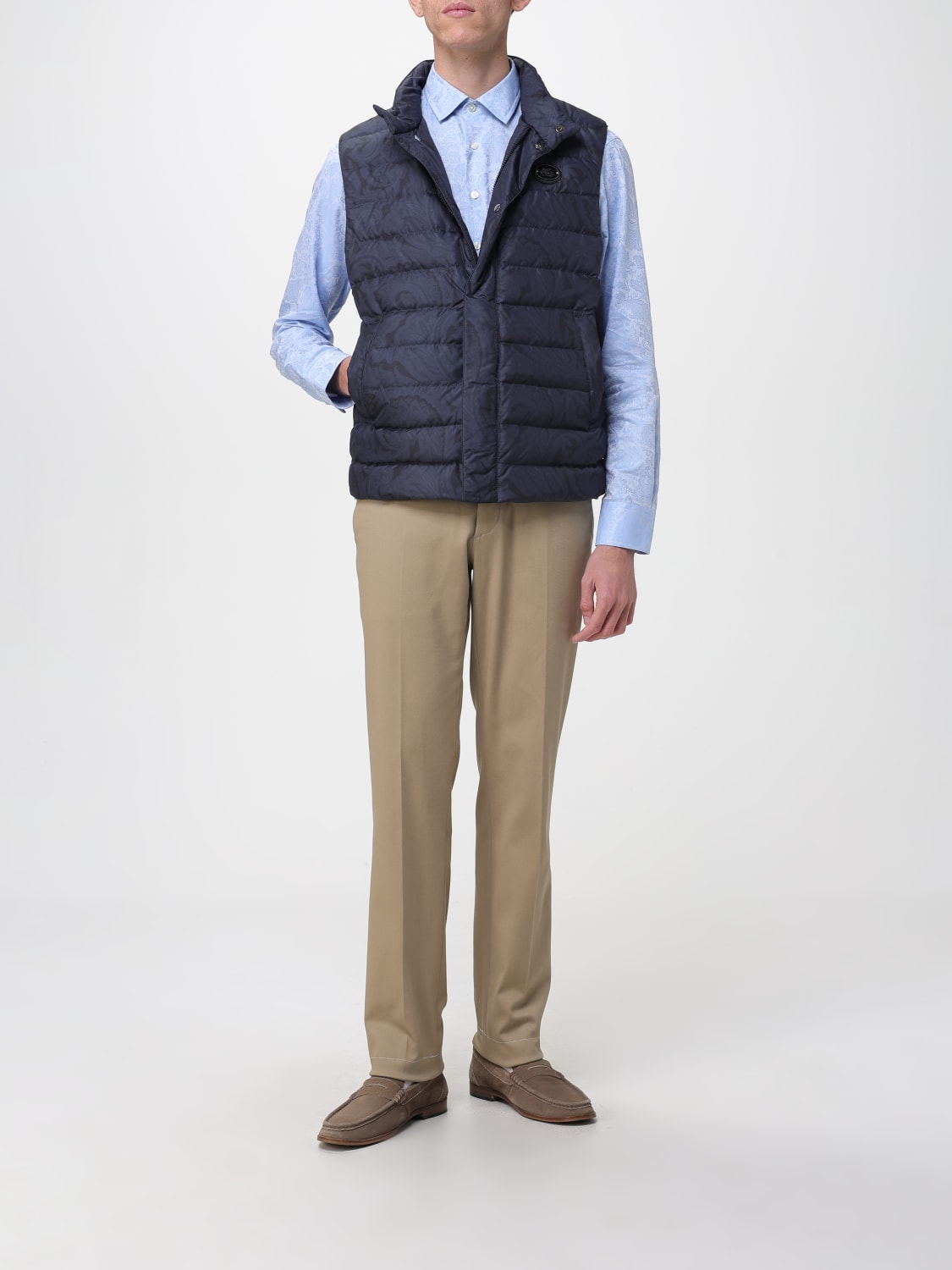 ETRO GILET: Gilet trapuntato Etro in nylon , Blue - Img 2