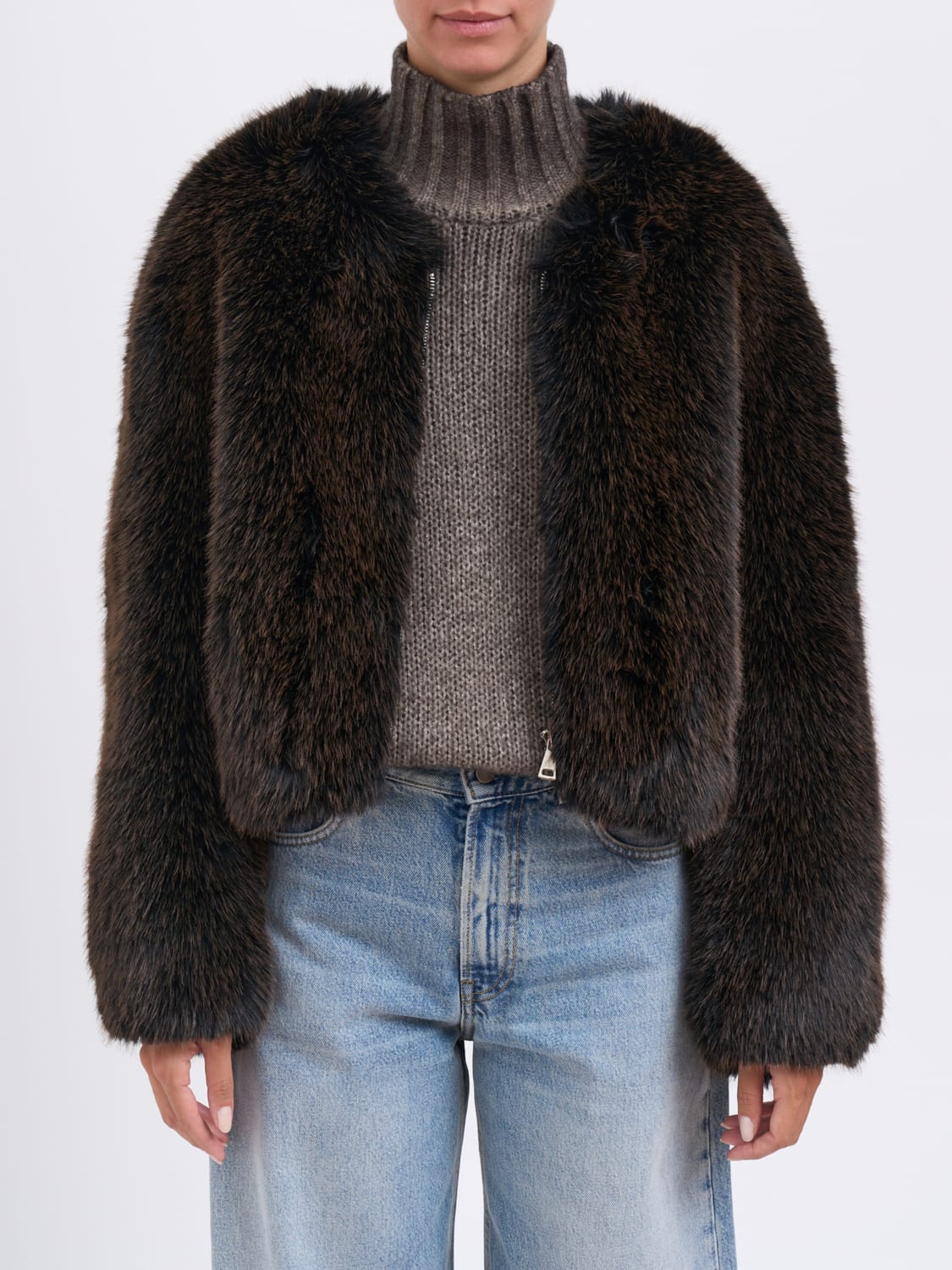 SWORD 6.6.44 FUR COAT: Jacket woman Sword 6.6.44, Ebony - Img 5