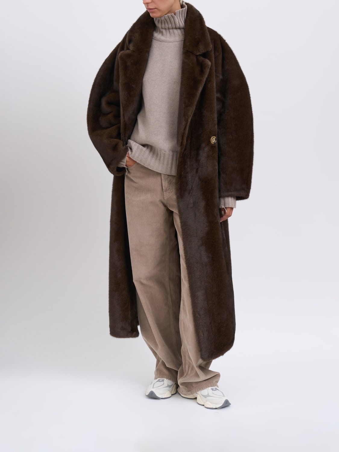 SWORD 6.6.44 PELZMANTEL: Mantel damen Sword 6.6.44, Braun - Img 2