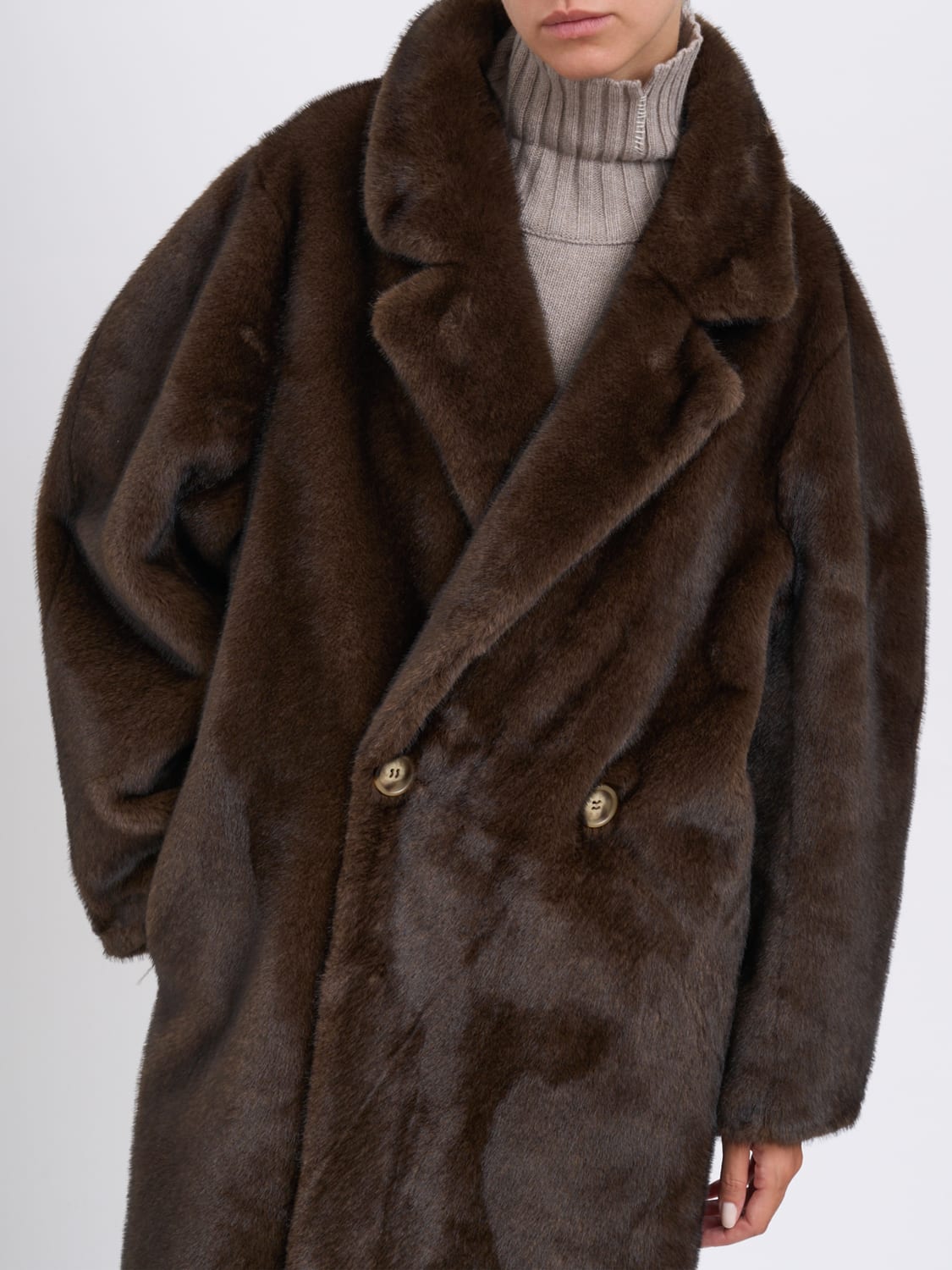 SWORD 6.6.44 PELZMANTEL: Mantel damen Sword 6.6.44, Braun - Img 5