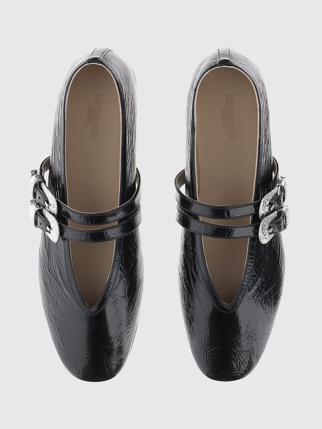 LE MONDE BERYL BALLERINE: Ballerina Claudia Le Monde Beryl in pelle increspata , Nero - Img 4