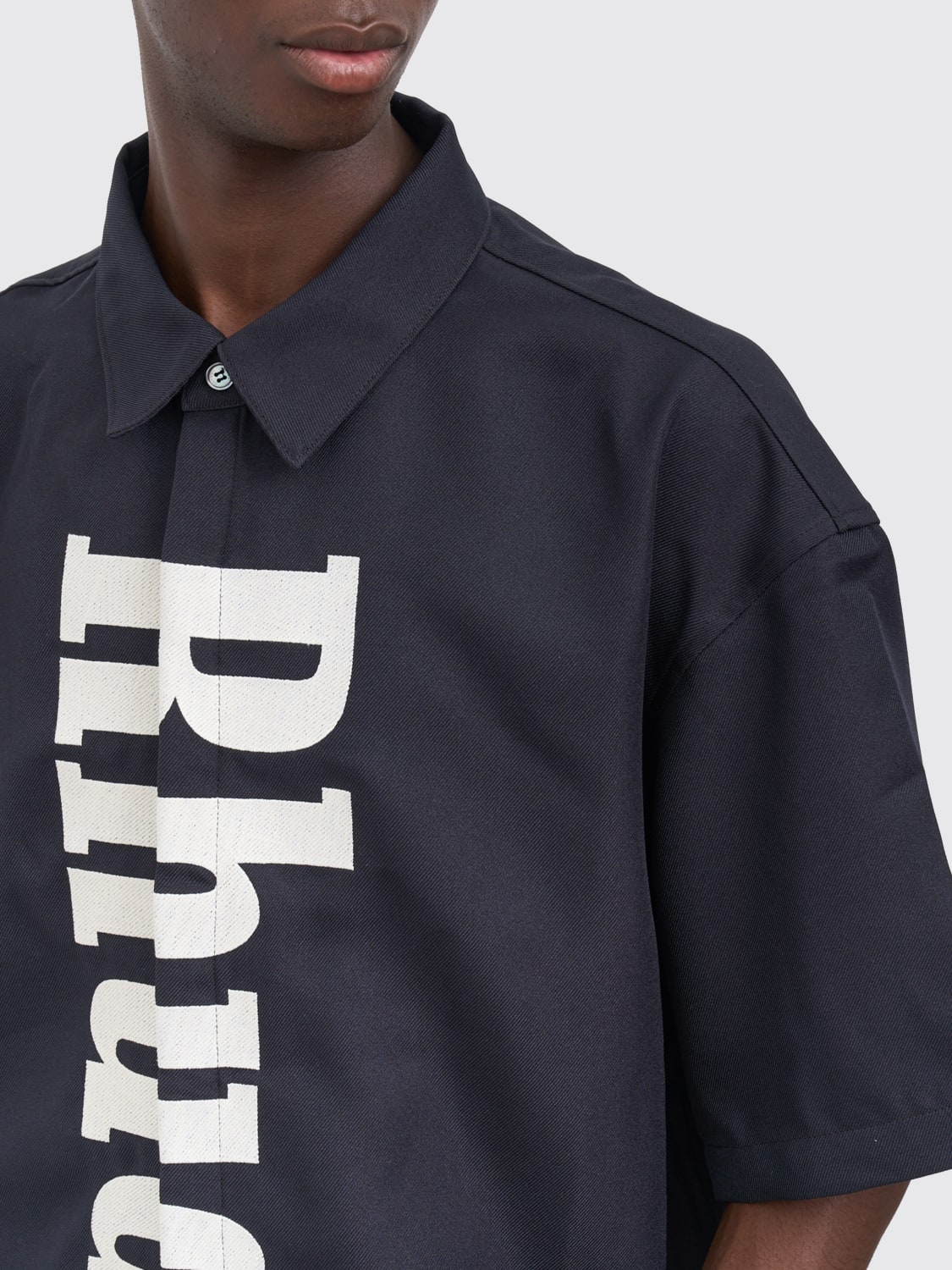 RHUDE CAMICIA: Camicia Rhude in cotone con logo , Nero - Img 4