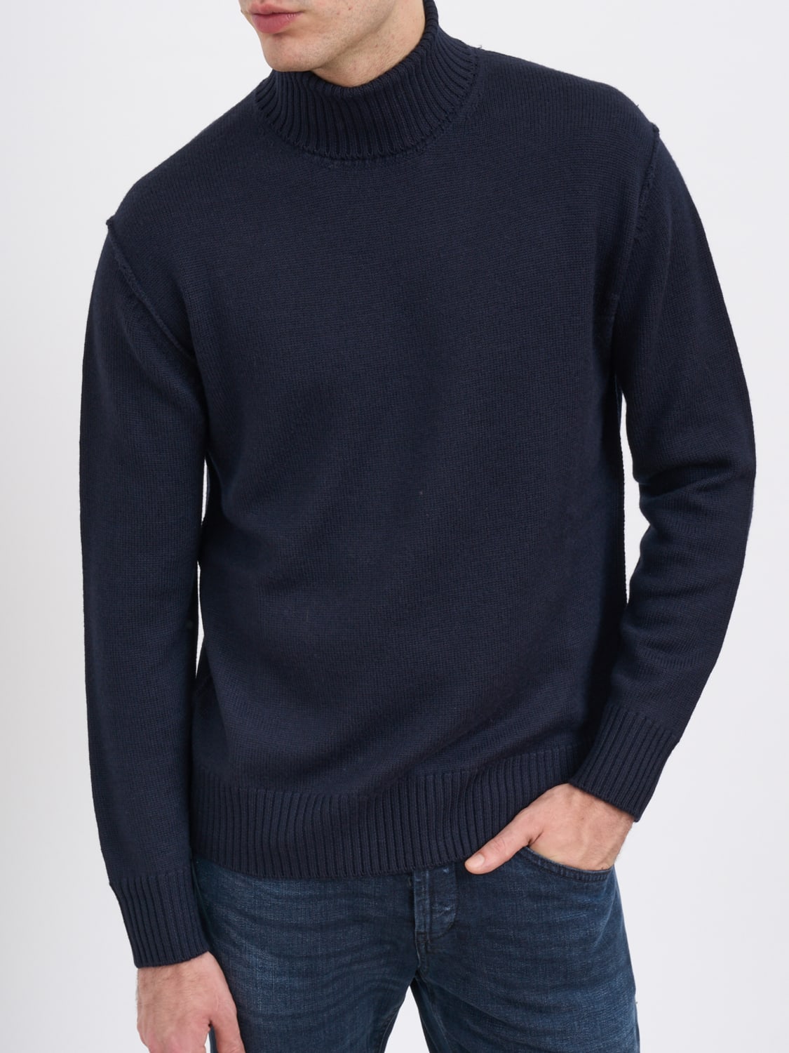 PAOLO PECORA SWEATER: Sweater men Paolo Pecora, Blue - Img 4