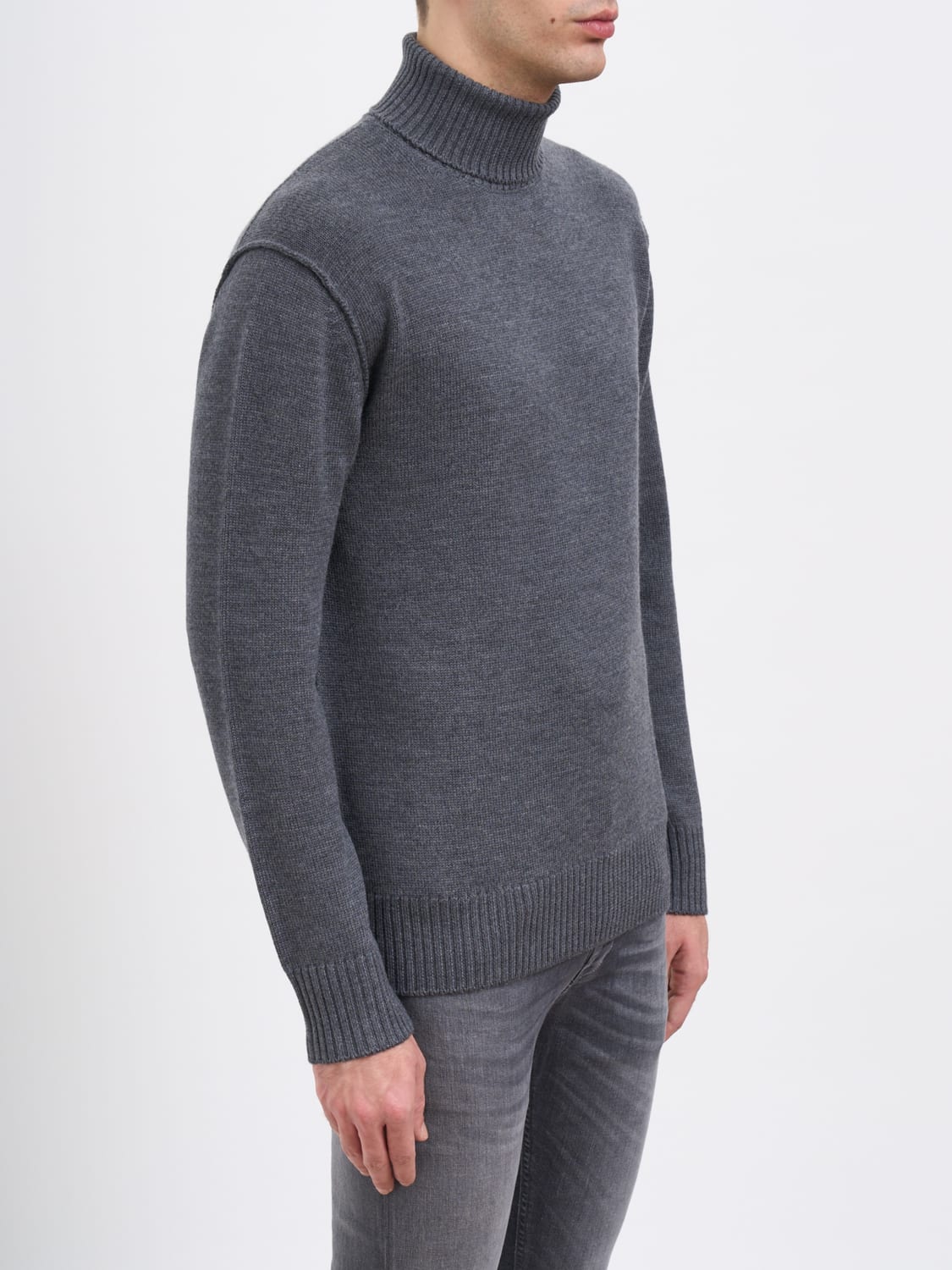 PAOLO PECORA PULL: Pull homme Paolo Pecora, Gris - Img 4