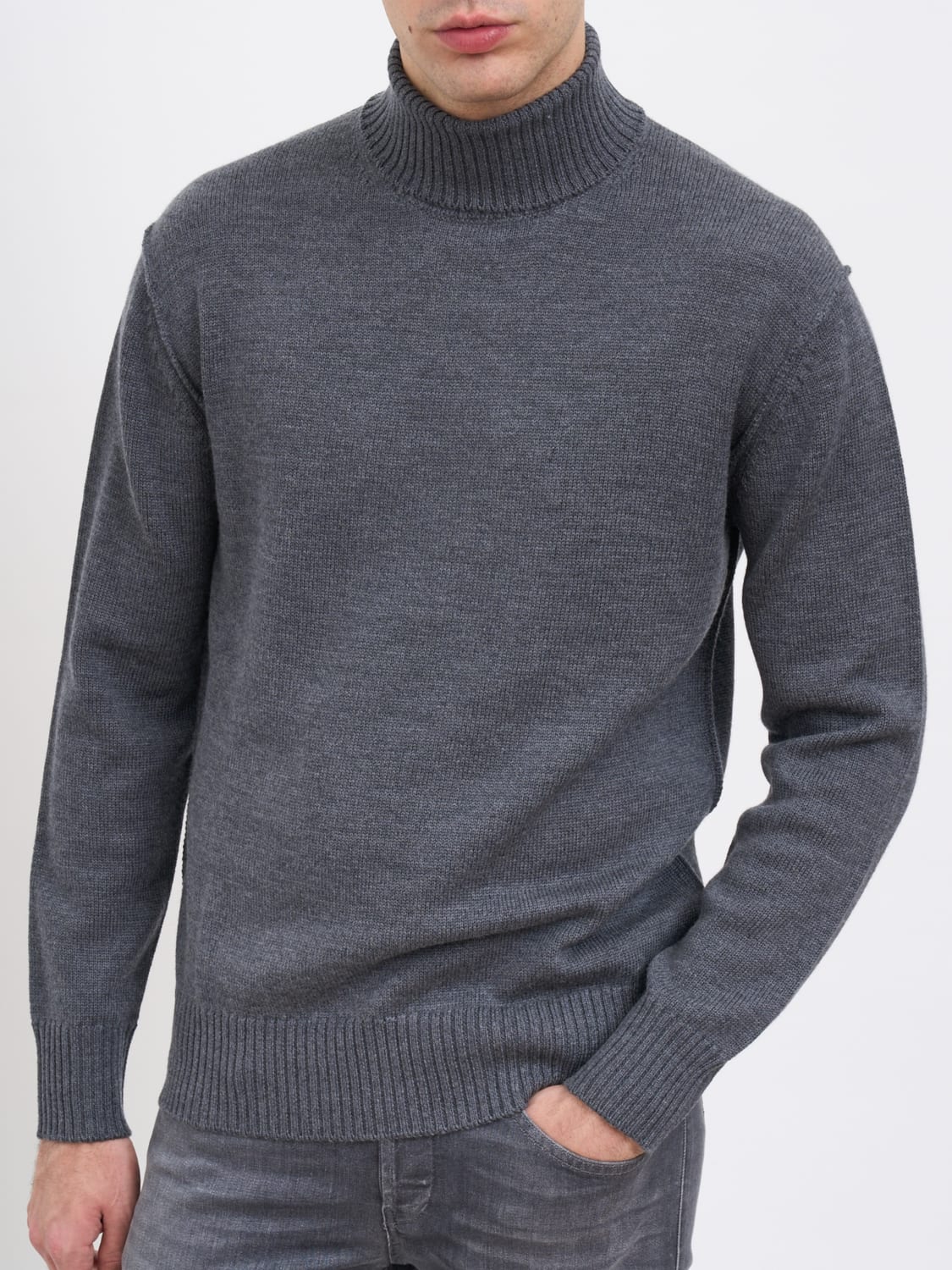 PAOLO PECORA PULL: Pull homme Paolo Pecora, Gris - Img 5