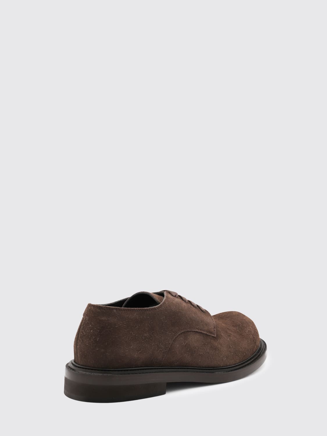 MOSCHINO COUTURE SCARPE STRINGATE: Derby Moschino Couture in camoscio spazzolato , Marrone - Img 3