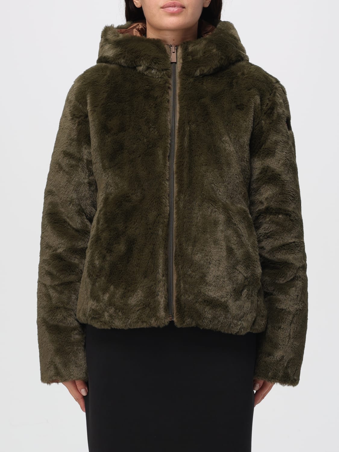 SUNS BOARDS FUR COAT: Fur coat woman Suns Boards, Green - Img 1