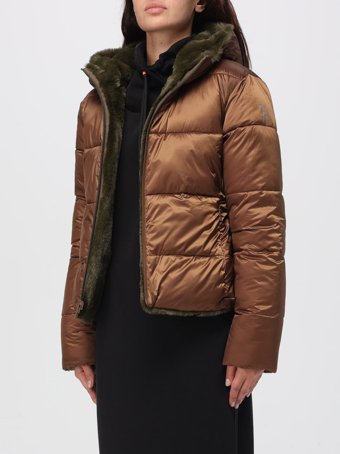 SUNS BOARDS FUR COAT: Fur coat woman Suns Boards, Green - Img 3