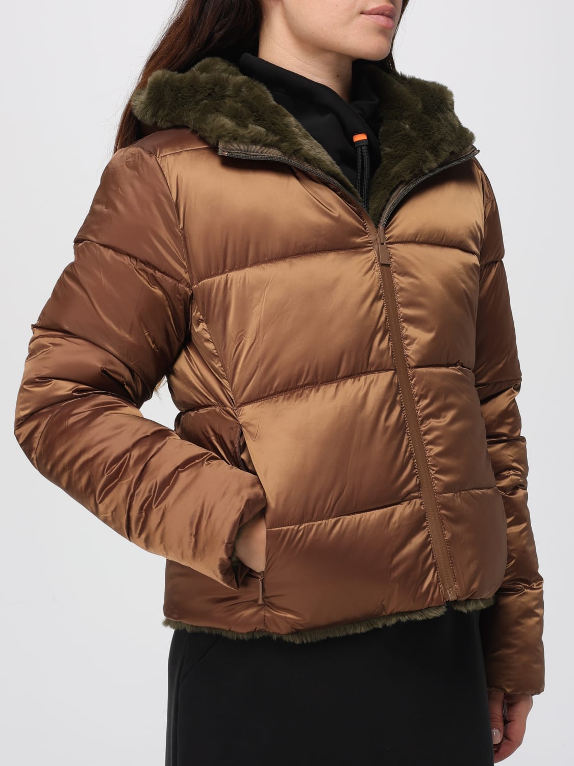 SUNS BOARDS FUR COAT: Fur coat woman Suns Boards, Green - Img 4