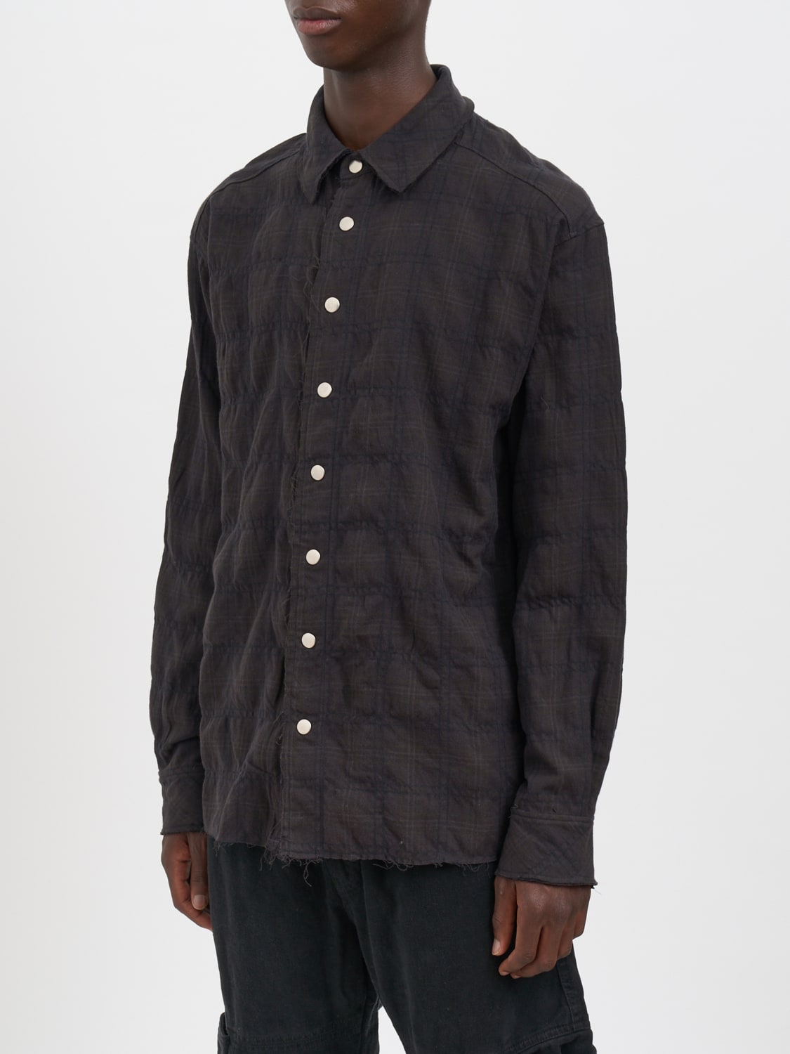 ANDREA YA'AQOV CAMICIA: Camicia Andrea Ya'aqov in lana e cotone , Marrone - Img 3