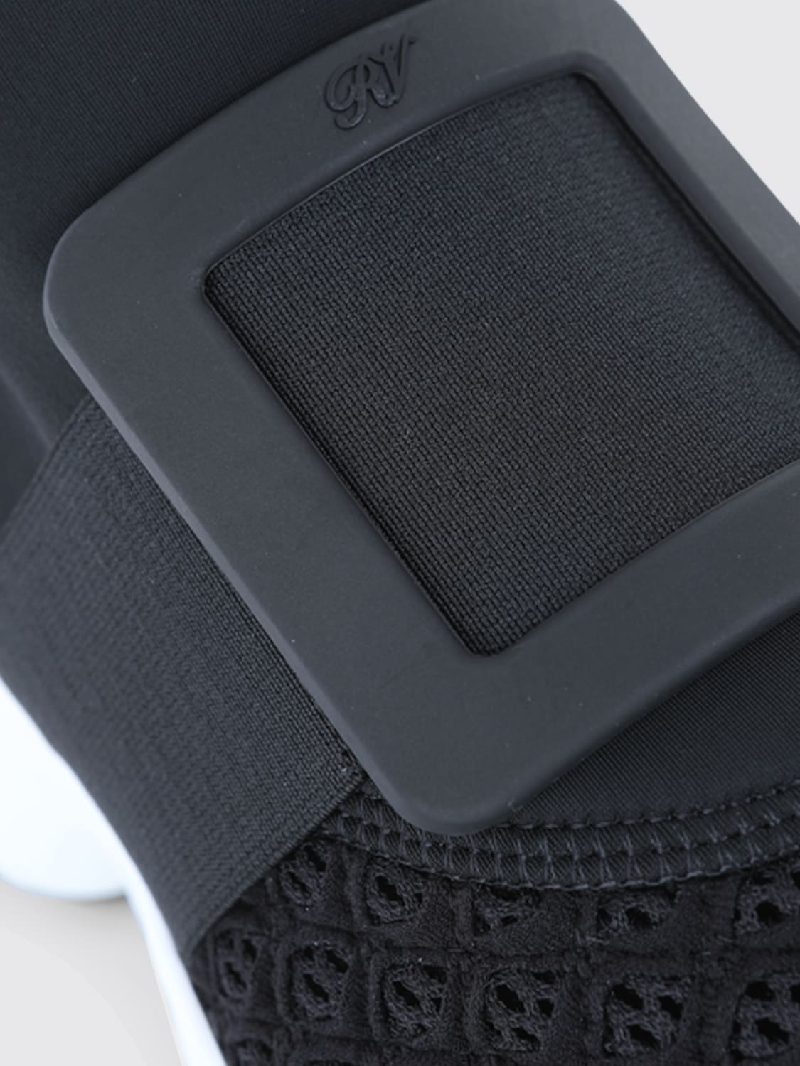 ROGER VIVIER SNEAKERS: Sneakers Viv' Run Roger Vivier in maglia crochet, Nero - Img 4