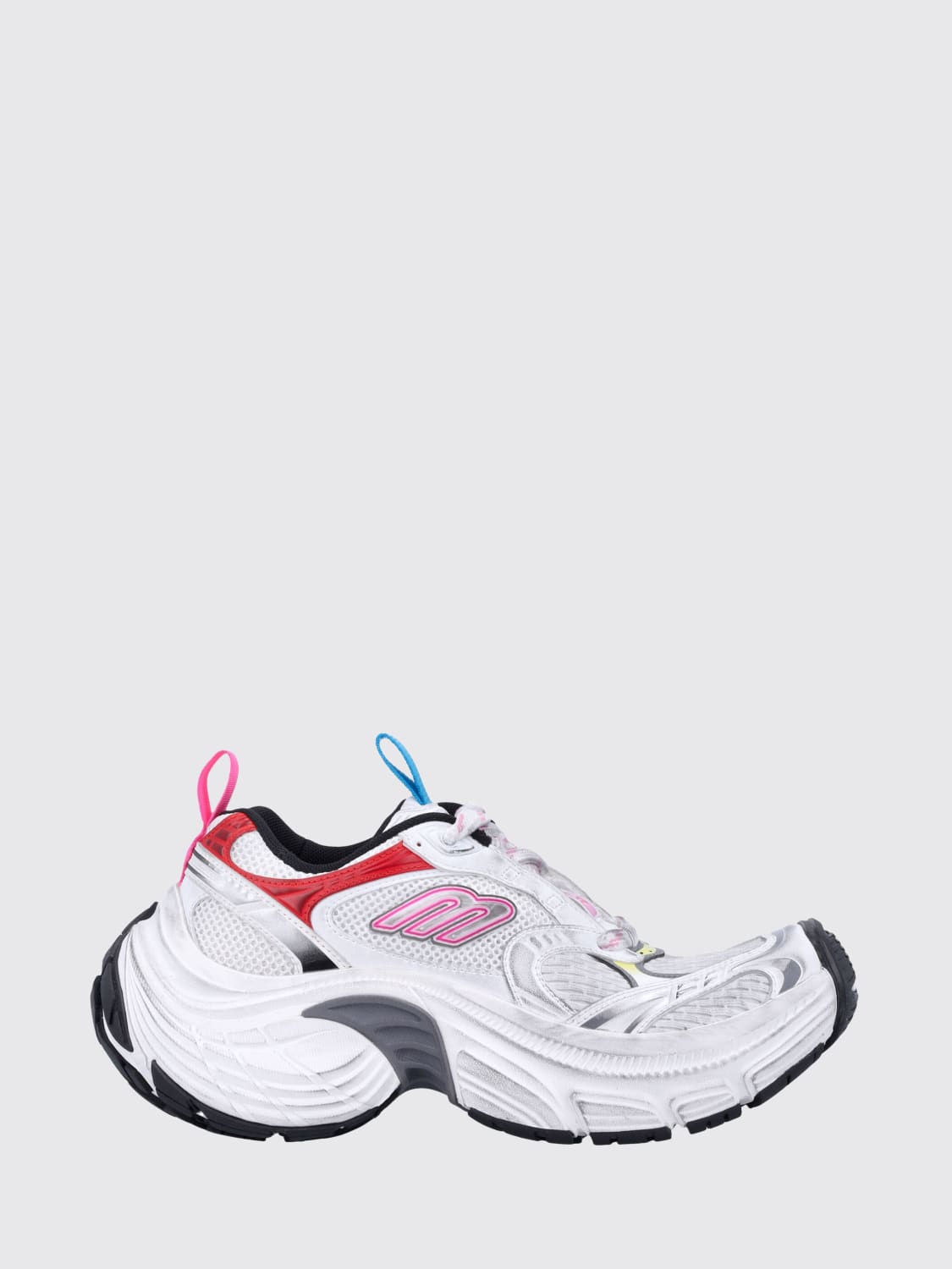BALENCIAGA SNEAKERS: Sneakers Triple S Balenciaga in pelle sintetica effetto used , Bianco - Img 1