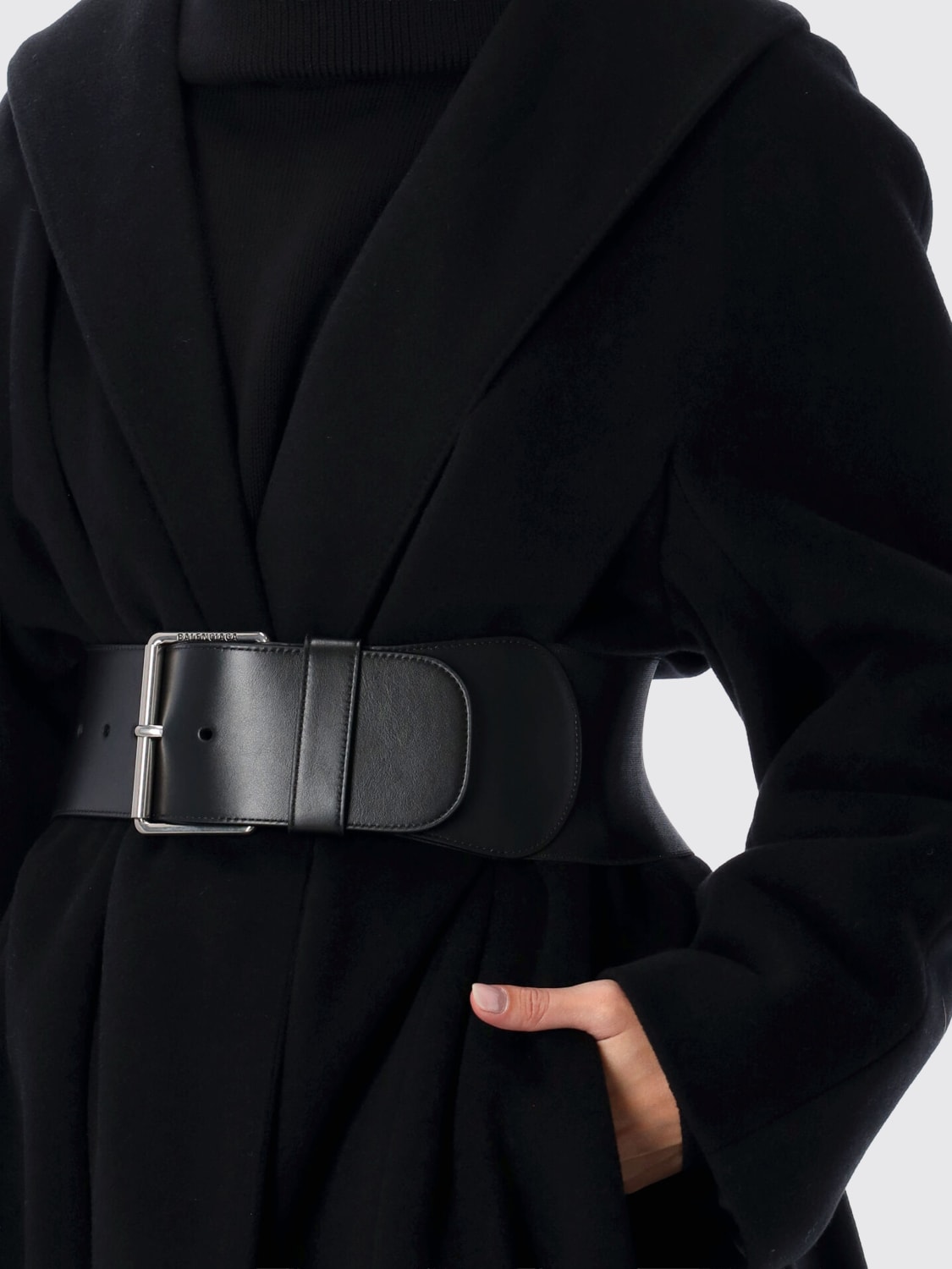 BALENCIAGA COAT: Coat woman Balenciaga, Black - Img 3