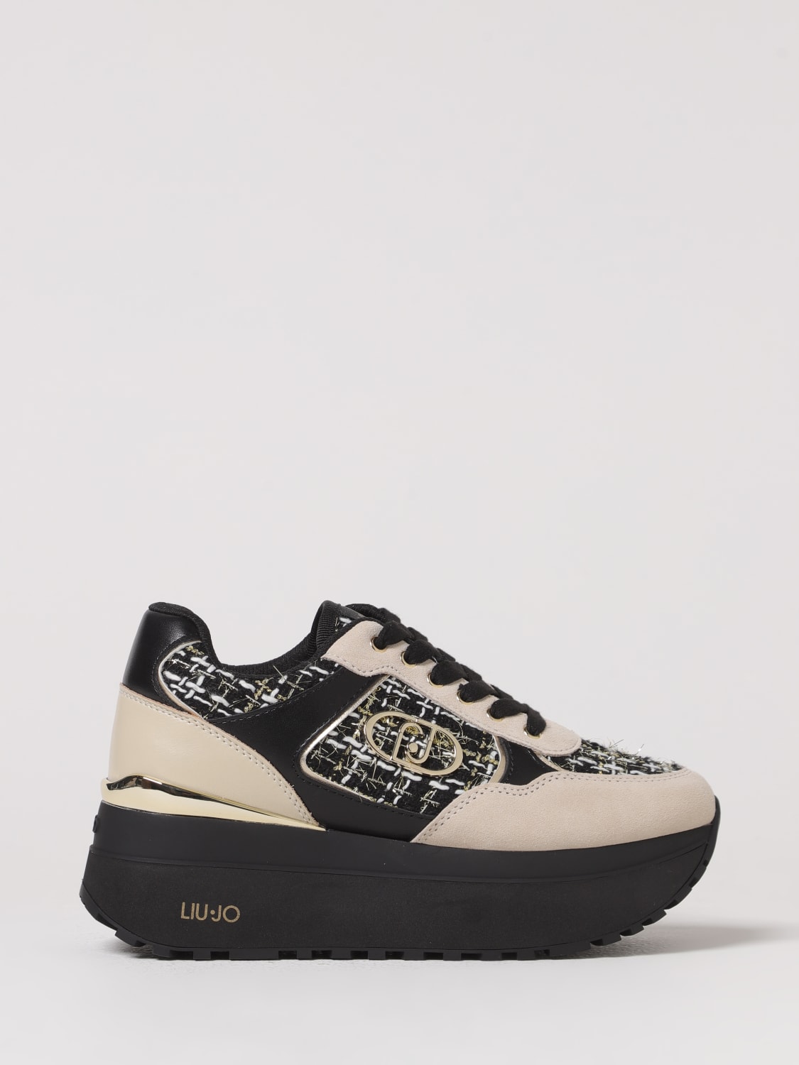 LIU JO SNEAKERS: Sneakers Maxi Wonder Plus 01 Liu Jo in camoscio e tweed , Fantasia - Img 1