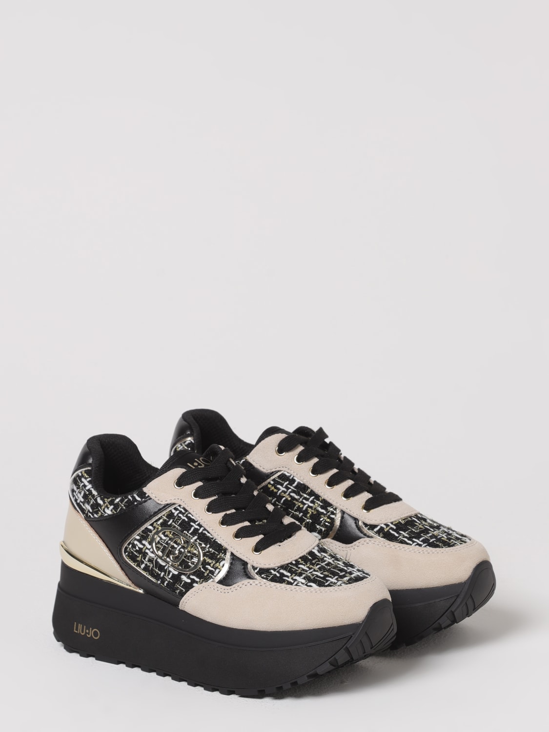 LIU JO SNEAKERS: Sneakers Maxi Wonder Plus 01 Liu Jo in camoscio e tweed , Fantasia - Img 2