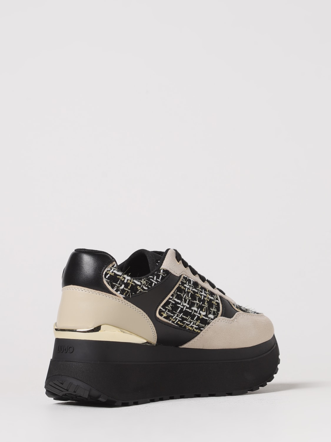 LIU JO SNEAKERS: Sneakers Maxi Wonder Plus 01 Liu Jo in camoscio e tweed , Fantasia - Img 3