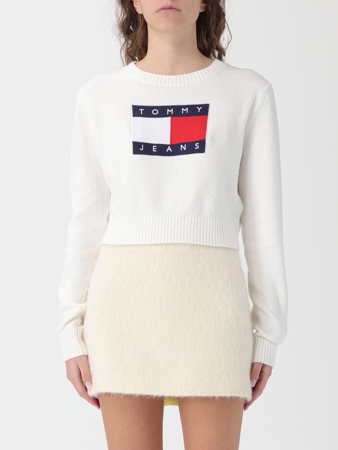 TOMMY JEANS PULL: Pull femme Tommy Jeans, Jaune Crème - Img 1