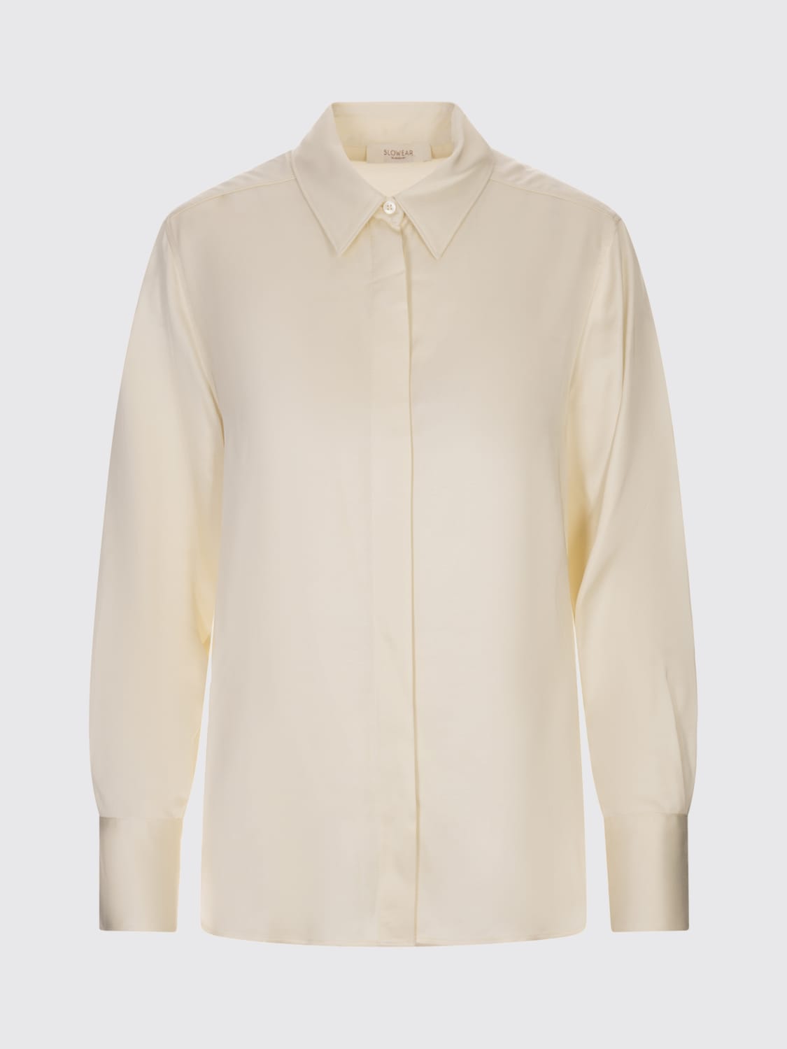 GLANSHIRT HEMDBLUSE: Pullover damen Glanshirt, Weiß - Img 1