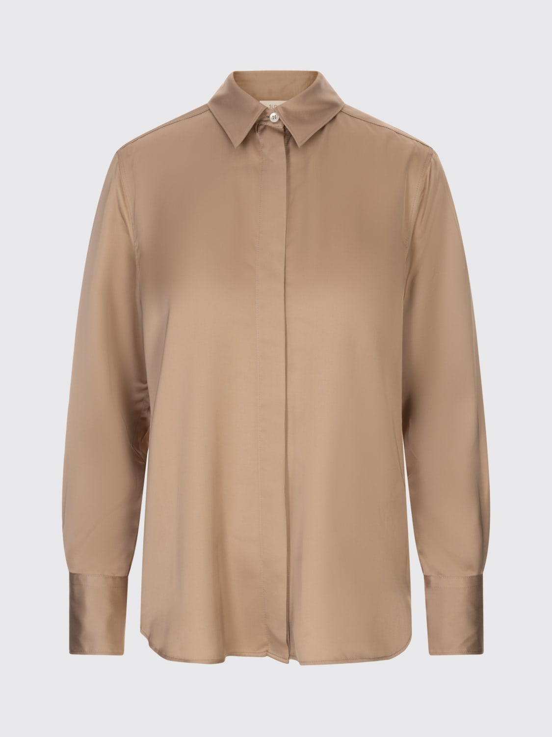 GLANSHIRT HEMDBLUSE: Pullover damen Glanshirt, Braun - Img 1