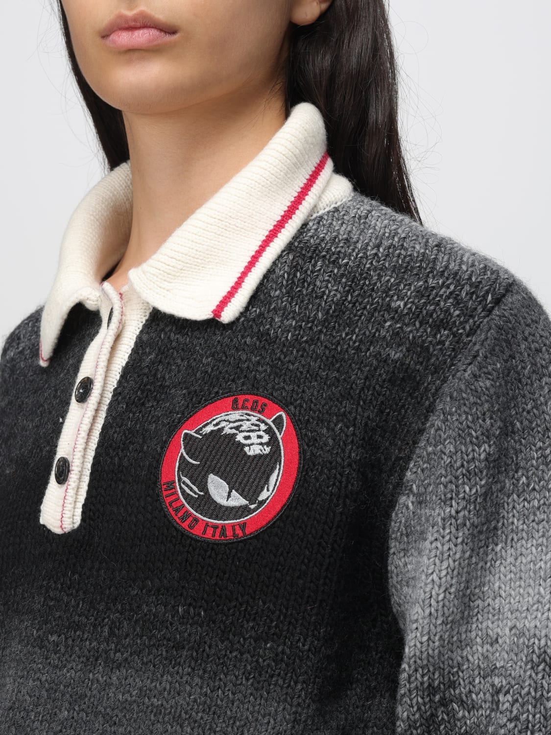 GCDS POLO SHIRT: T-shirt woman GCDS, Grey - Img 3